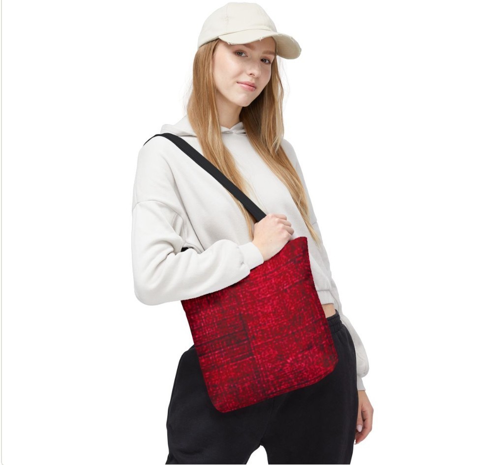 Tote Bag AOP Red Textured Design