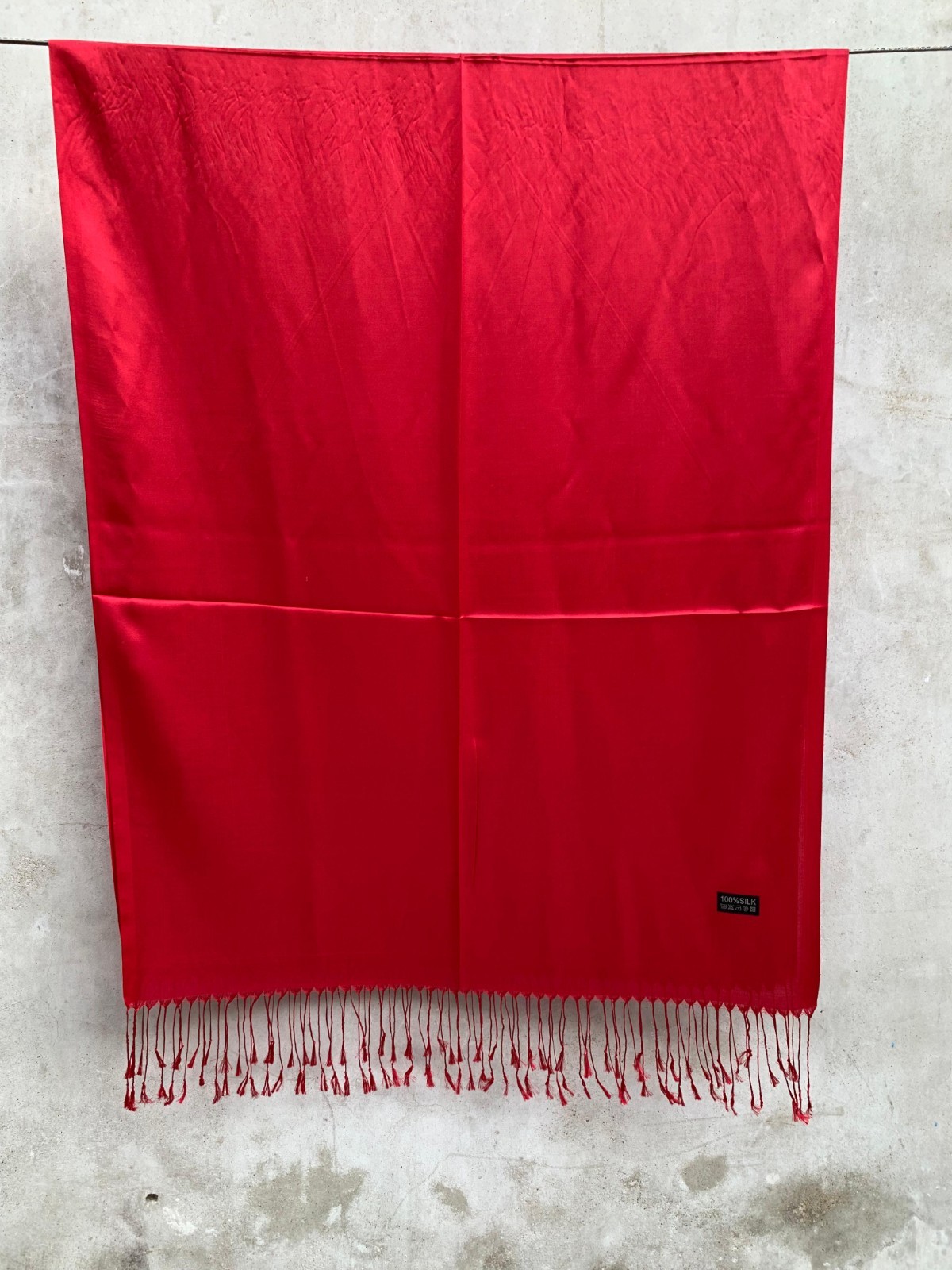 Women’s 100% Silk Solid Long Rectangular Scarf Shawl Wrap Stole Elegant