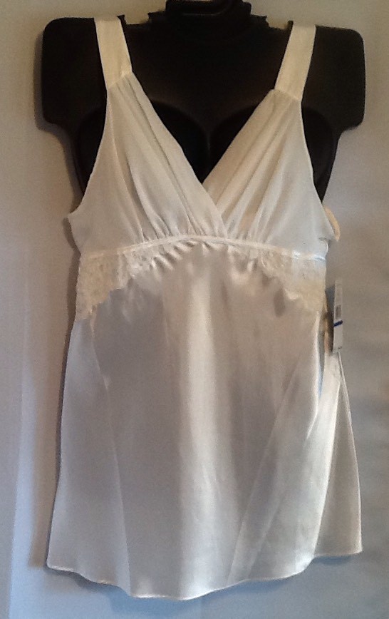 XL Jones Of NY Sexy Satin Chemise Ivory Bridal Holiday (fabric defects)