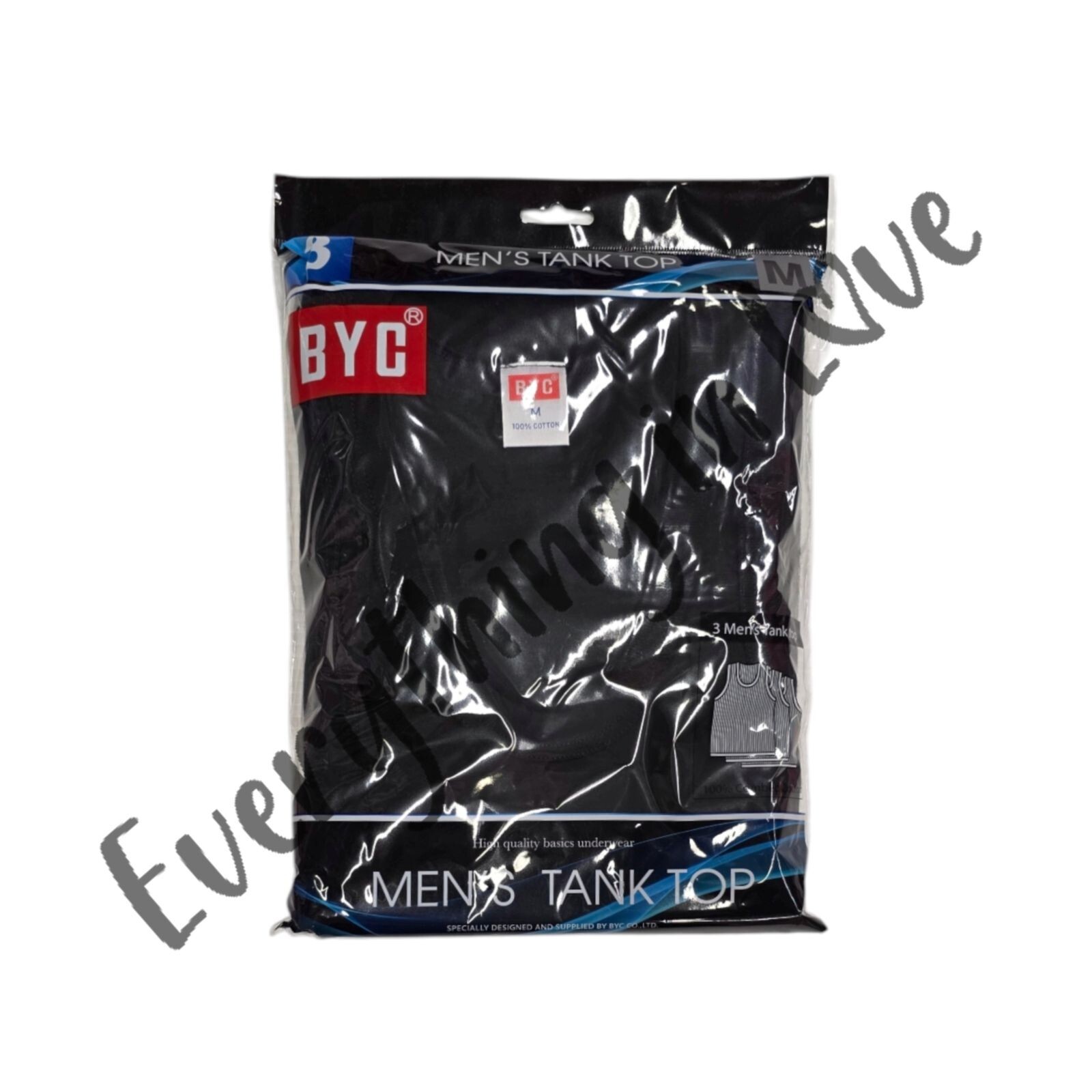 BYC 3 Pack Men 100% Premium Soft Cotton Tank Top Undershirts A Shirts Inner Wear