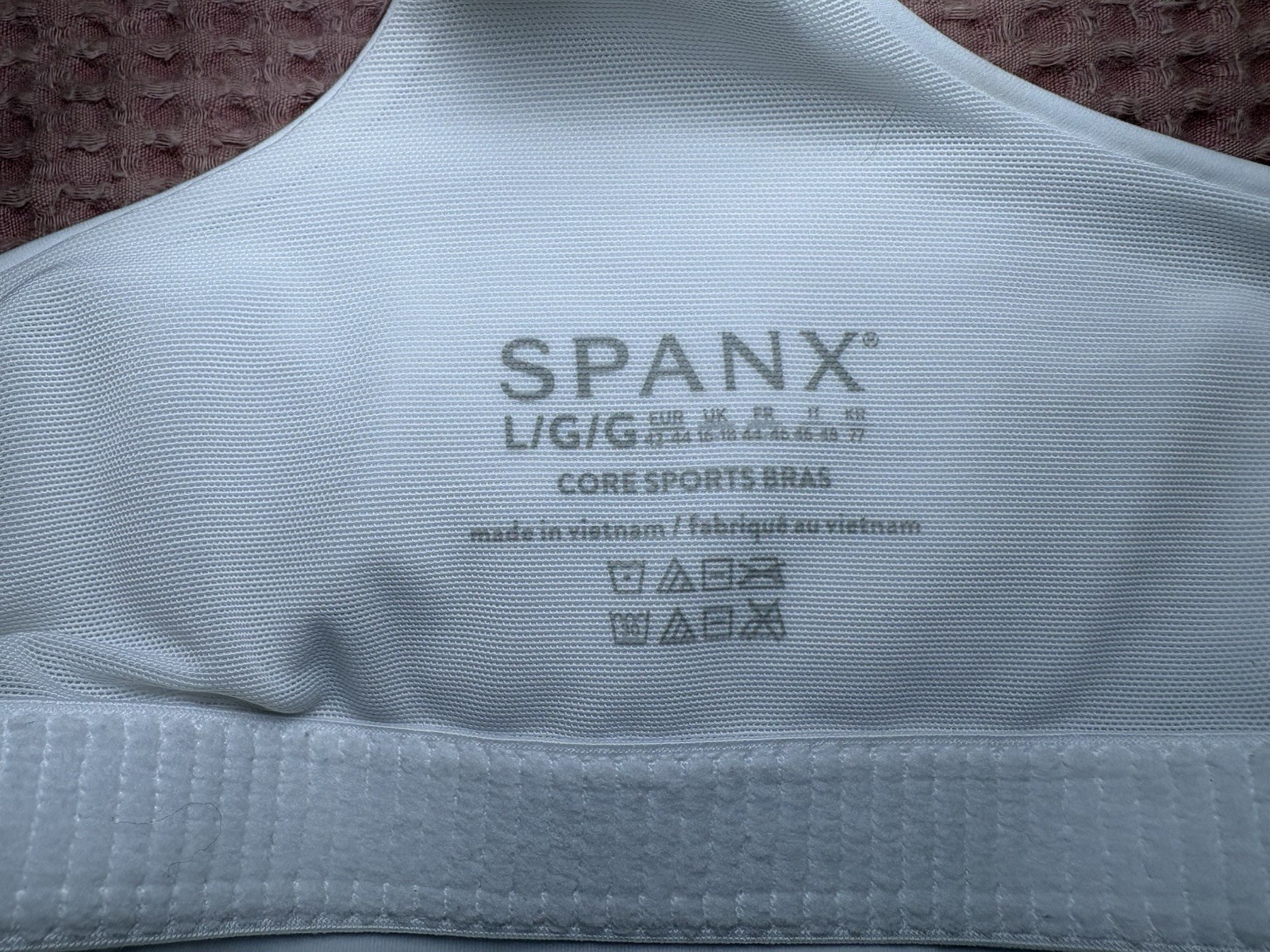 SPANX Core Sports Bra White High Support Wireless Racerback Padded L G Cup
