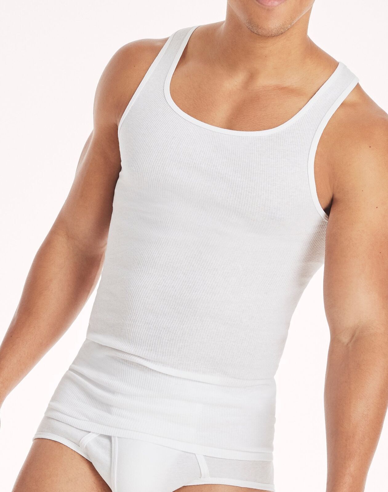 Hanes Tank Undershirt 10-Pack ComfortSoft Value Tag Itch Free Ribbed White S-3XL