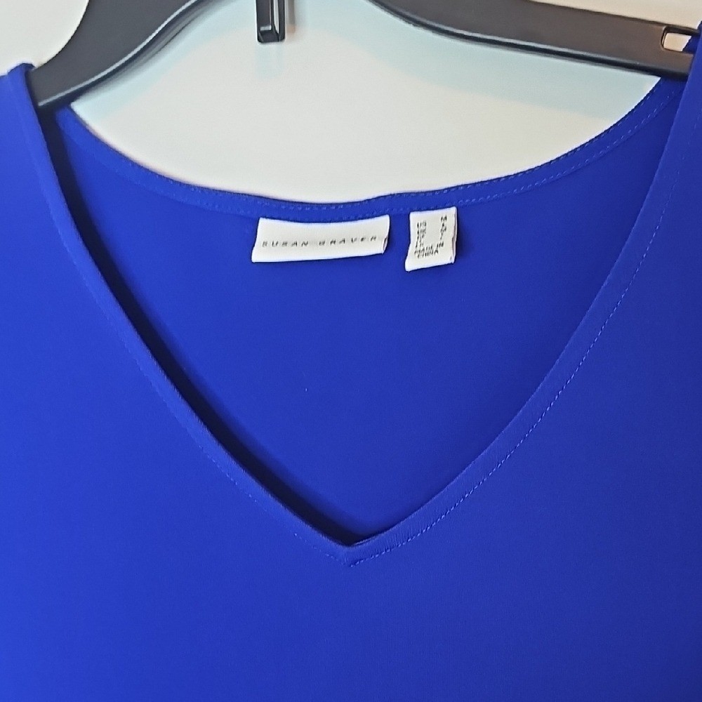 Susan Graver Royal Blue V-Neck Tank Top