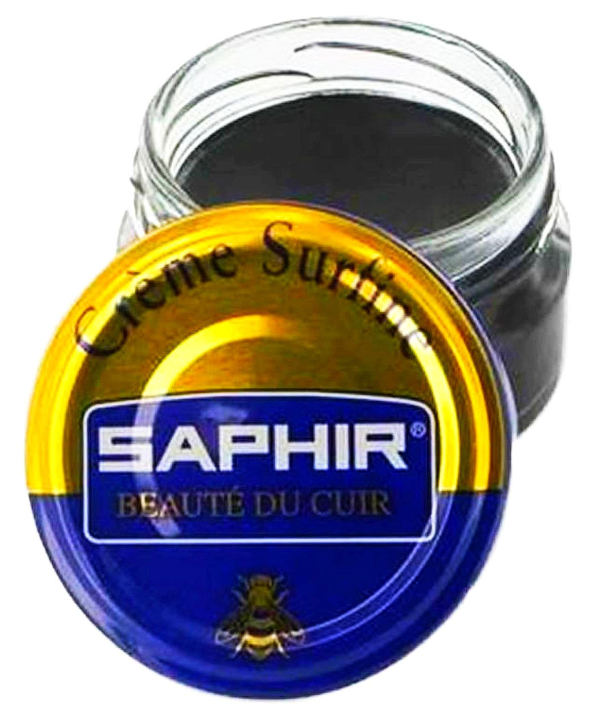 SAPHIR Creme Surfine Pommadier Shoe Polish Beeswax for Leather Black 50 ml