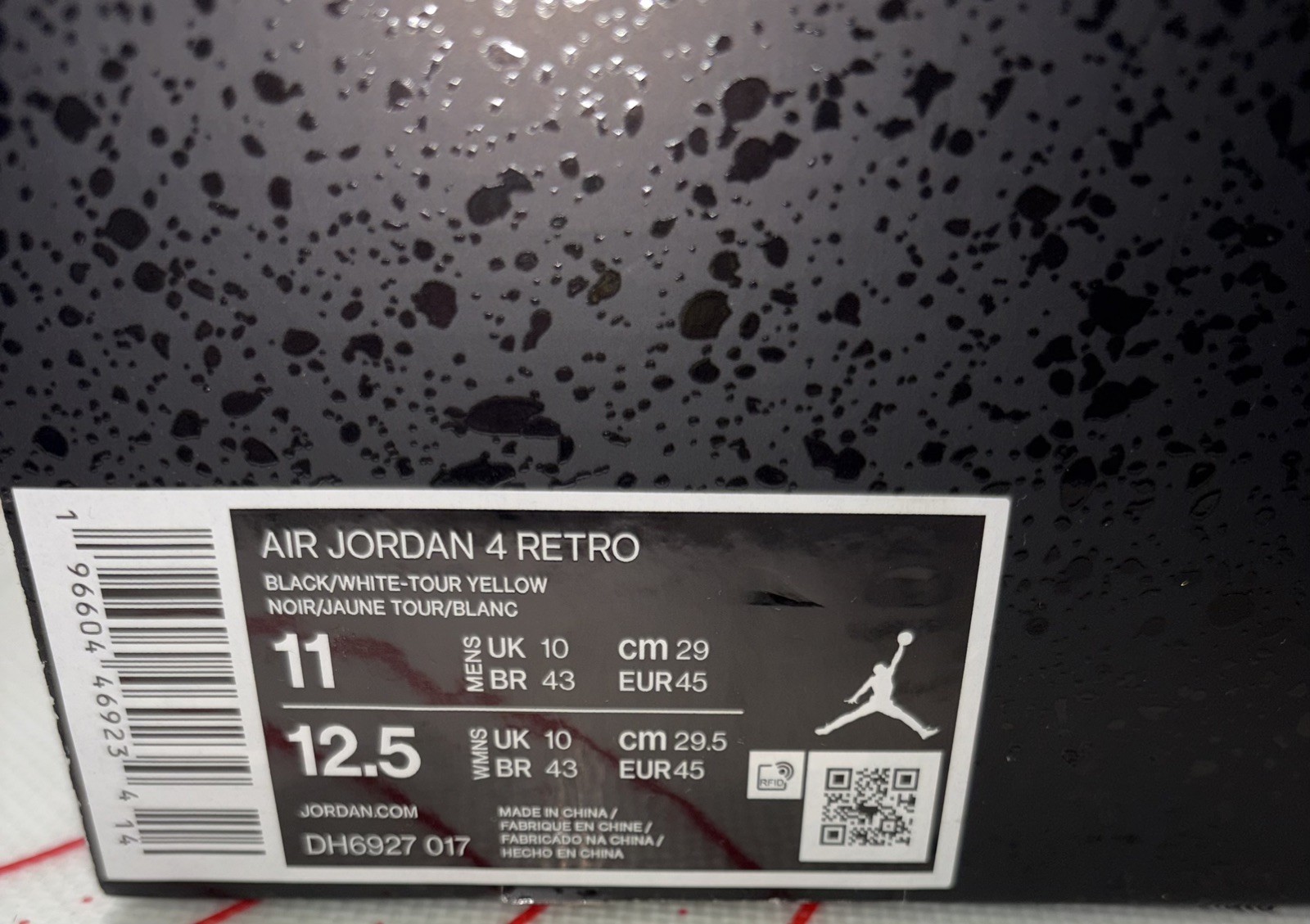 Air Jordan 4 Retro Thunder 2023 Men’s Size 11 DH6927-017 New w/ Box