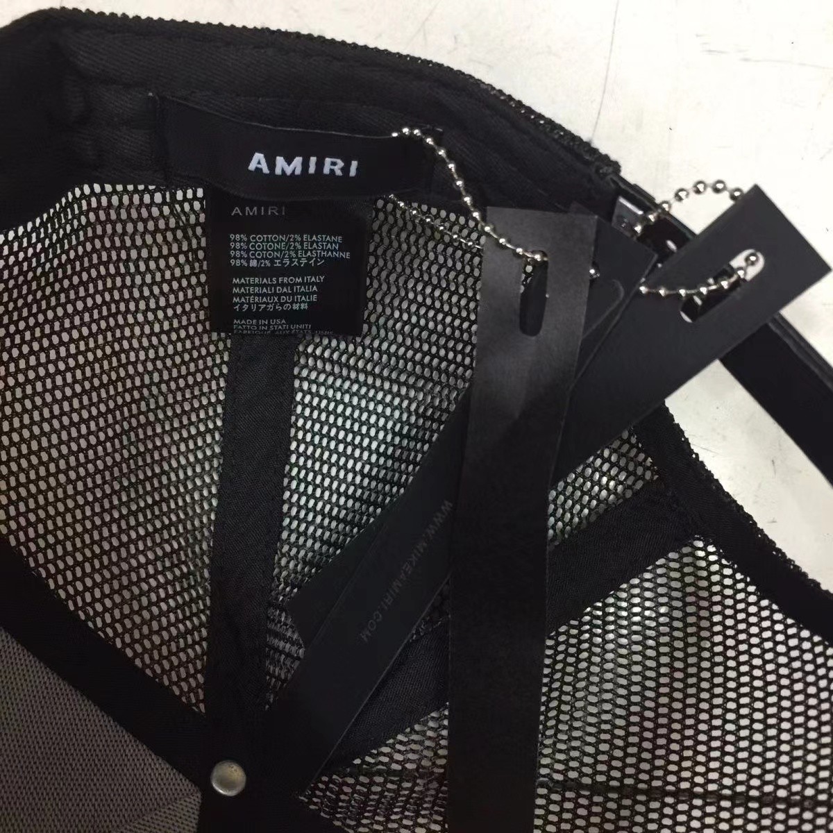AMIRI Gothic Logo Mesh Trucker Cap Men Women Adjustable Baseball Hat 2 Colors