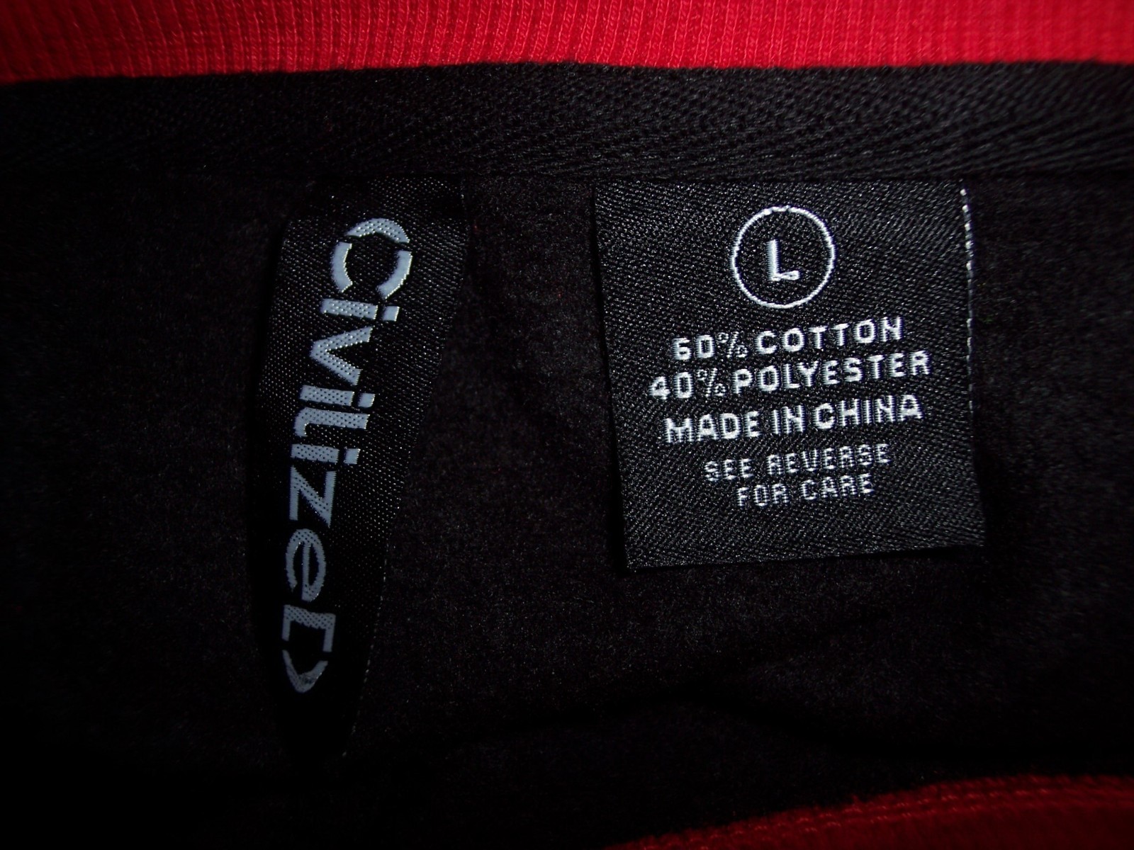 New Civilized Large Mostly Black Cotton/Poly Sweatshirt Cat $$ Logo