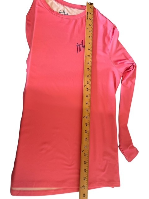 Guy Harvey Pink The Art of Adventure Dolphin Stretch Poly LS Shirt XL