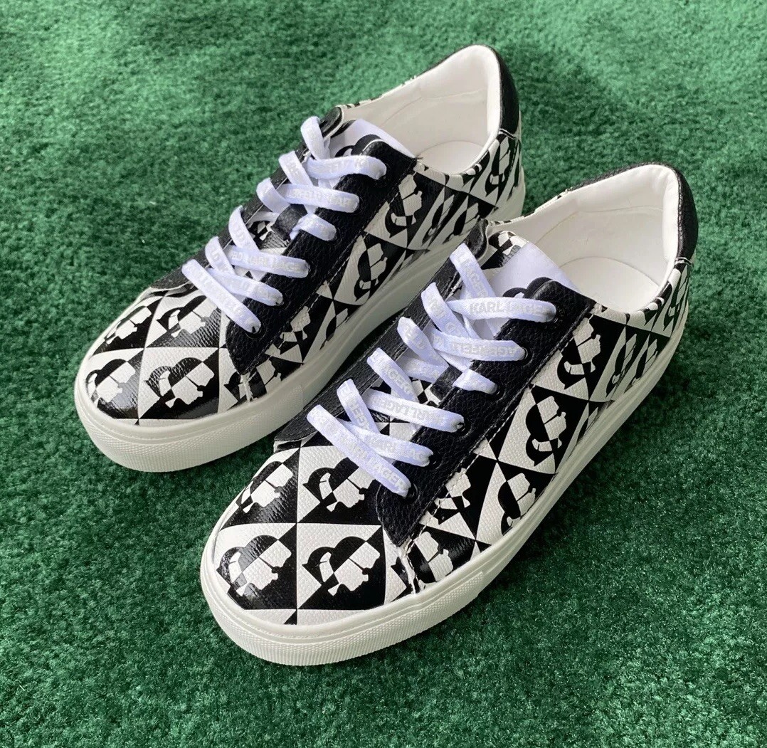Karl Lagerfeld Paris Womens Size 7.5 Cate Diamont Screen Platform Sneakers