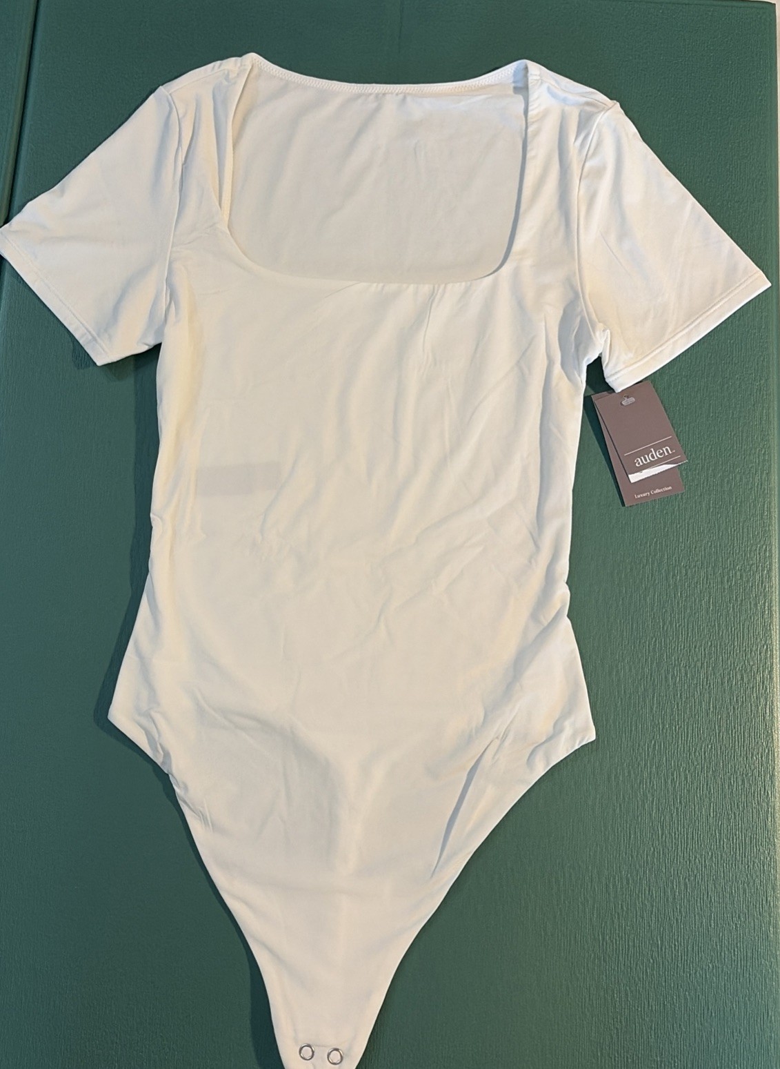 Auden Luxe Stretch Fully Lined Bodysuit in White – Medium