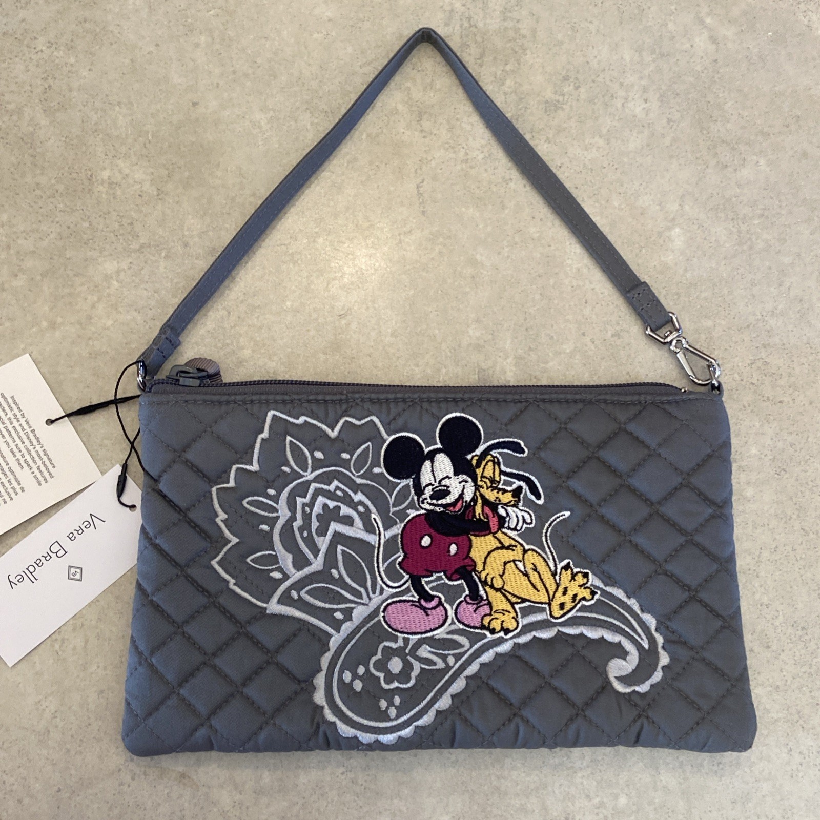 Vera Bradley Disney Mickey and Friends Piccadilly Paisley RFID Wristlet Bag