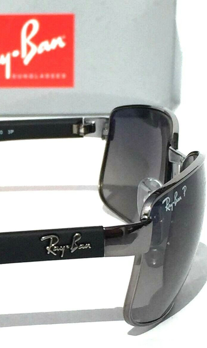 NEW* Ray Ban Gunmetal & Black w POLARIZED Grey Blue Lens Sunglass RB 3478 004