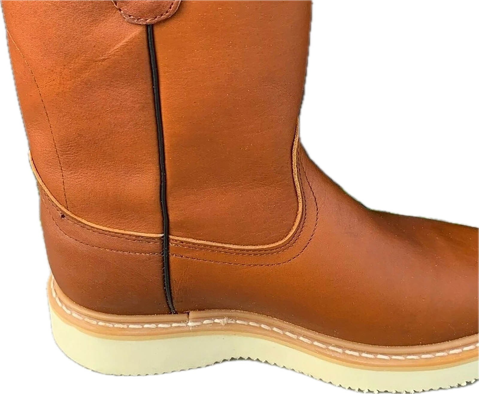 Men’s Work Boots light WEIGHT Pull On Leather ROUND TOE Boots BOTAS TRABAJO