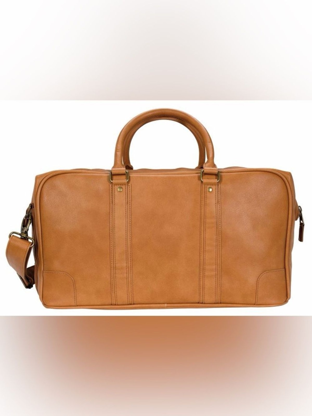 KAPSTON tan synthetic leather Cribl weekender duffel bag