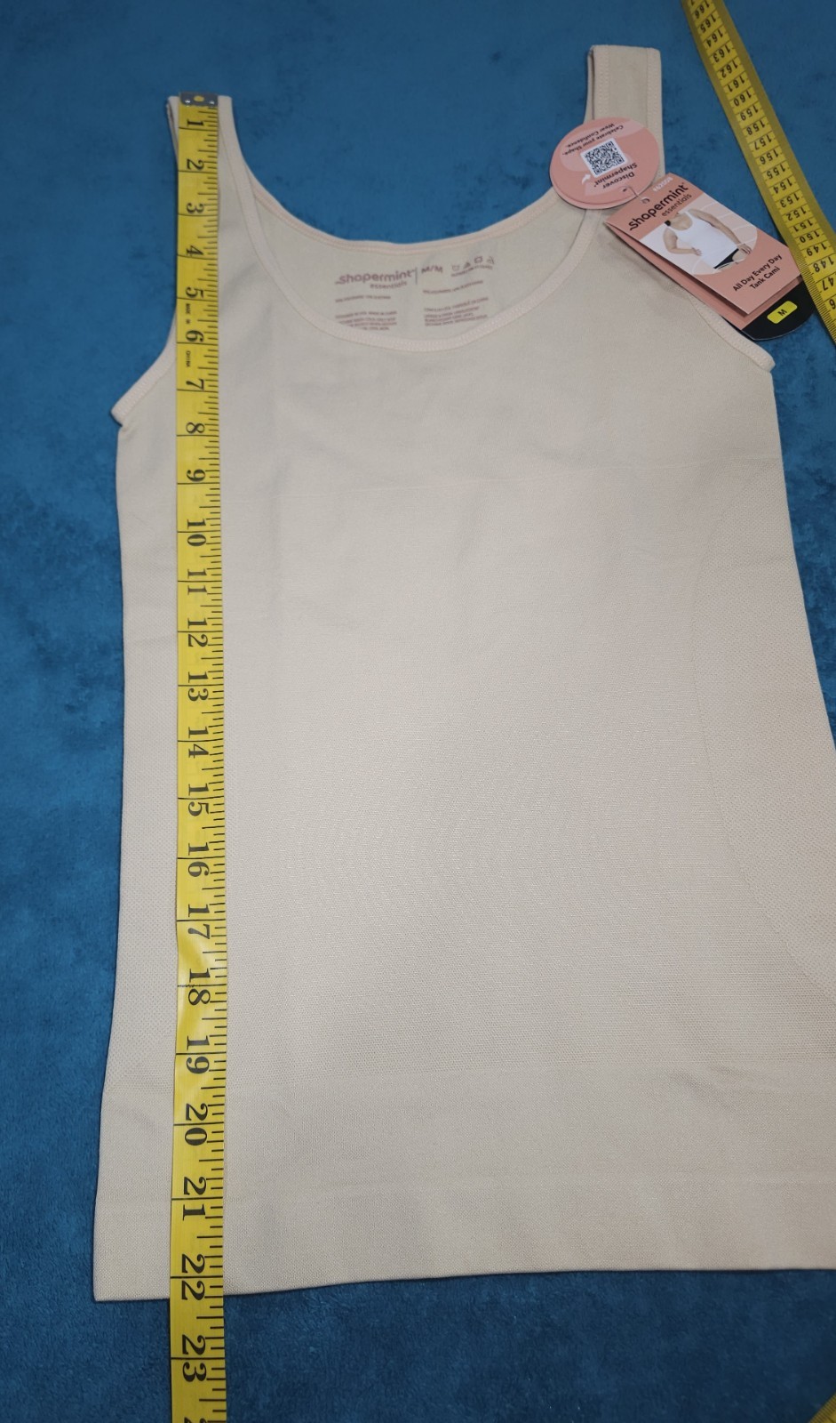 Shapermint Essentials Everyday Scoop Neck Cami Beige Sz M #62008