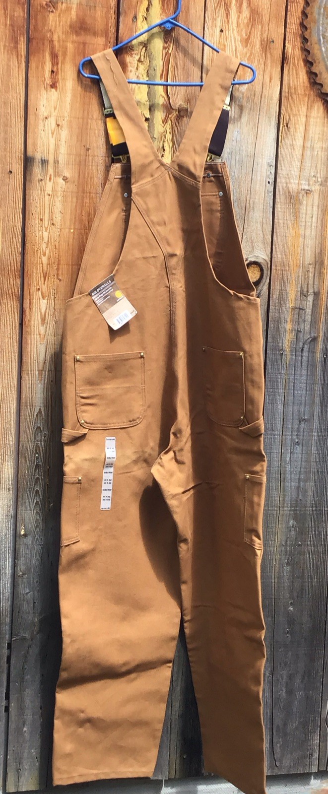 Carhartt R37 BRN Duck Zip to Thigh Bib Overalls Unlined Size 40 X 32 NEW NOS