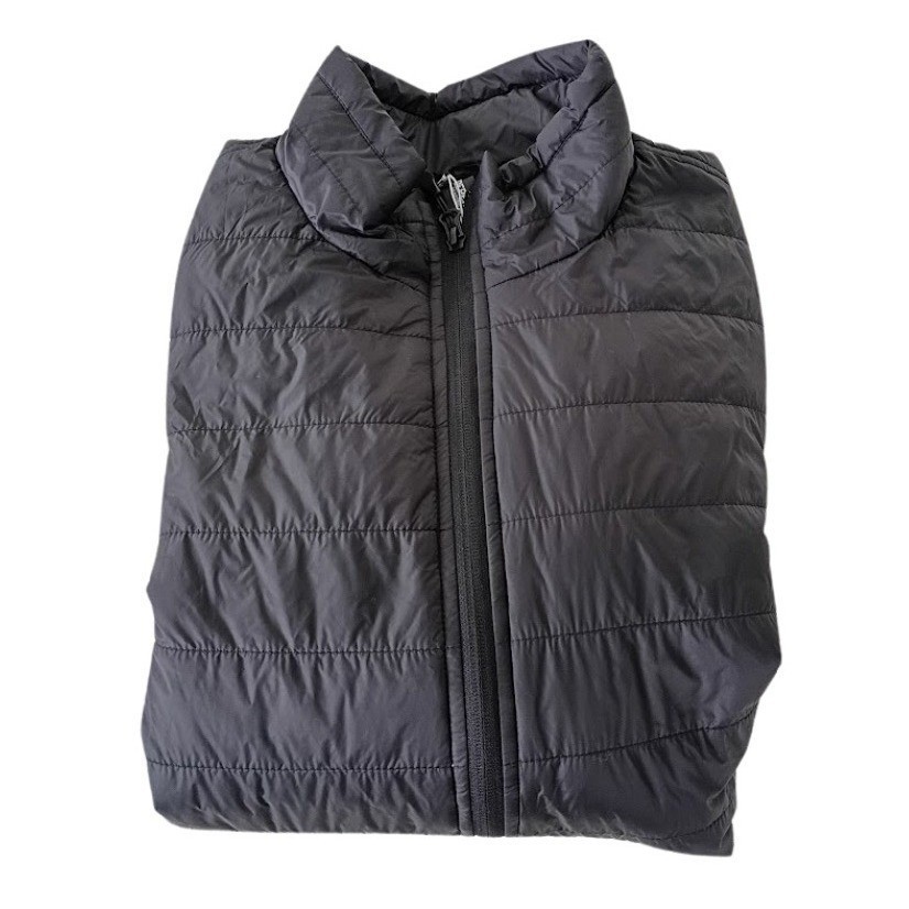 SMES Black Puffer Jacket Lightweight Full Zip Quilted Year Round Gorpcore Pack