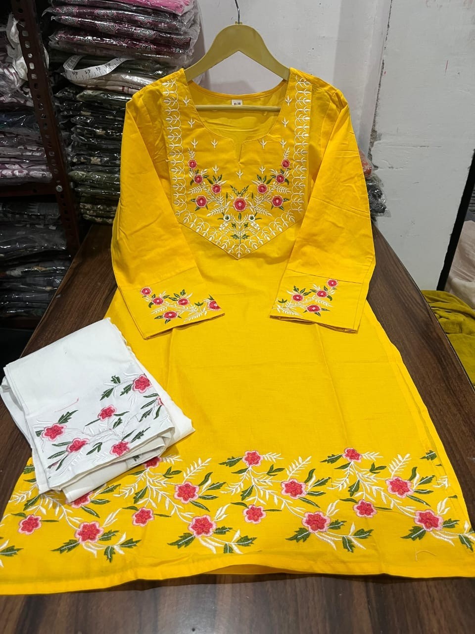 Beautiful Embroidery Kurti Cord Set Indian Pakistani Designer Kurta Palazzo Set