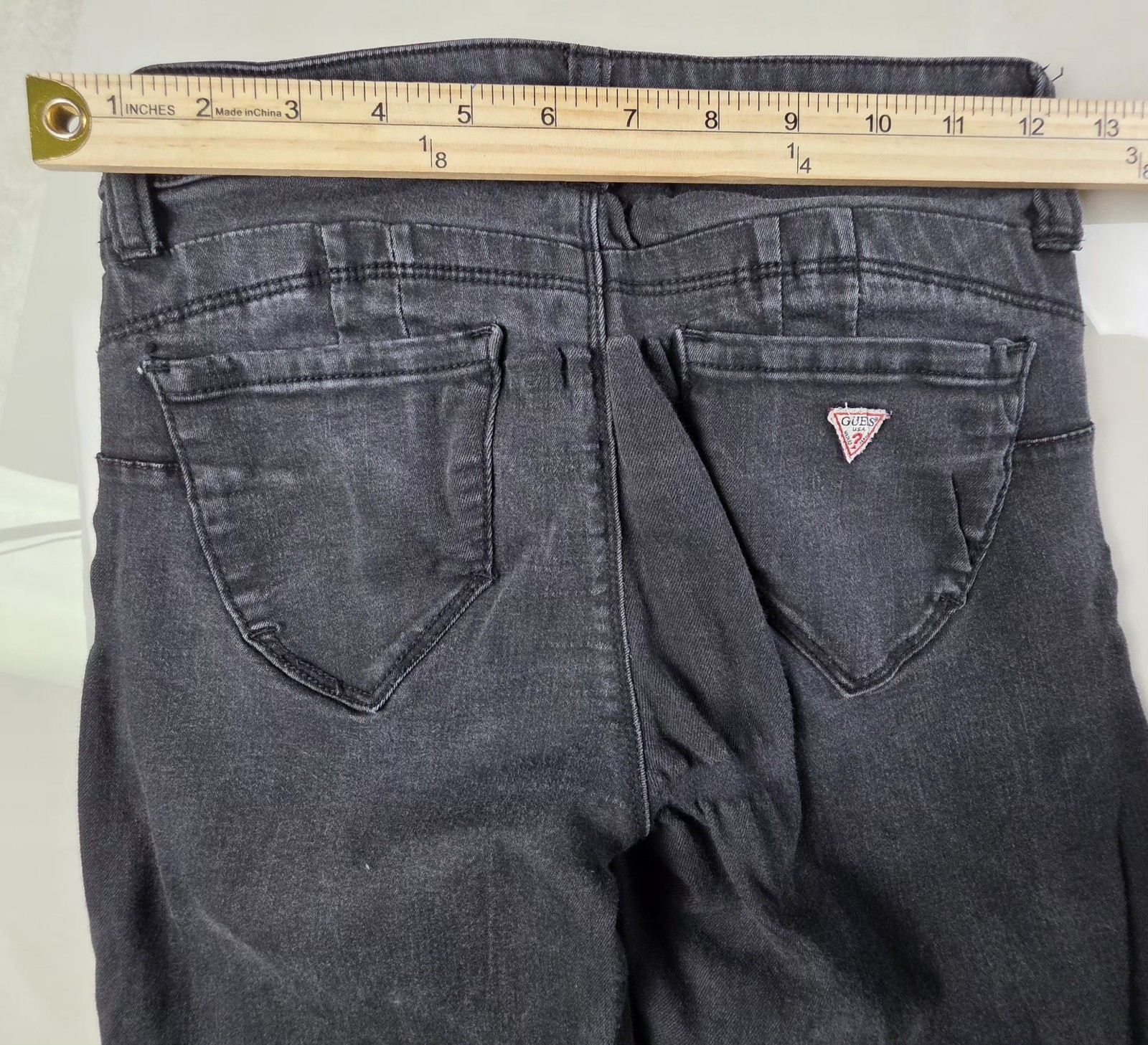 Vintage 90s Guess Women Sz 25 Curvy Mid Rise Skinny Bella Fit Black jeans