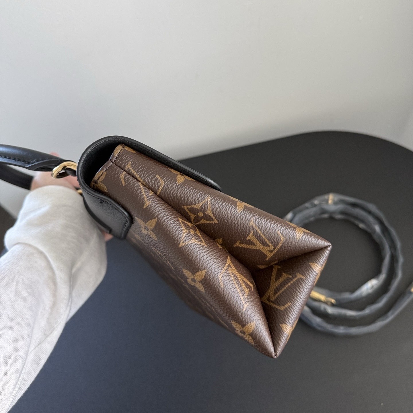Louis Vuitton Pre-Owned Authentic Shoulder Bag Brown Coated Canvas