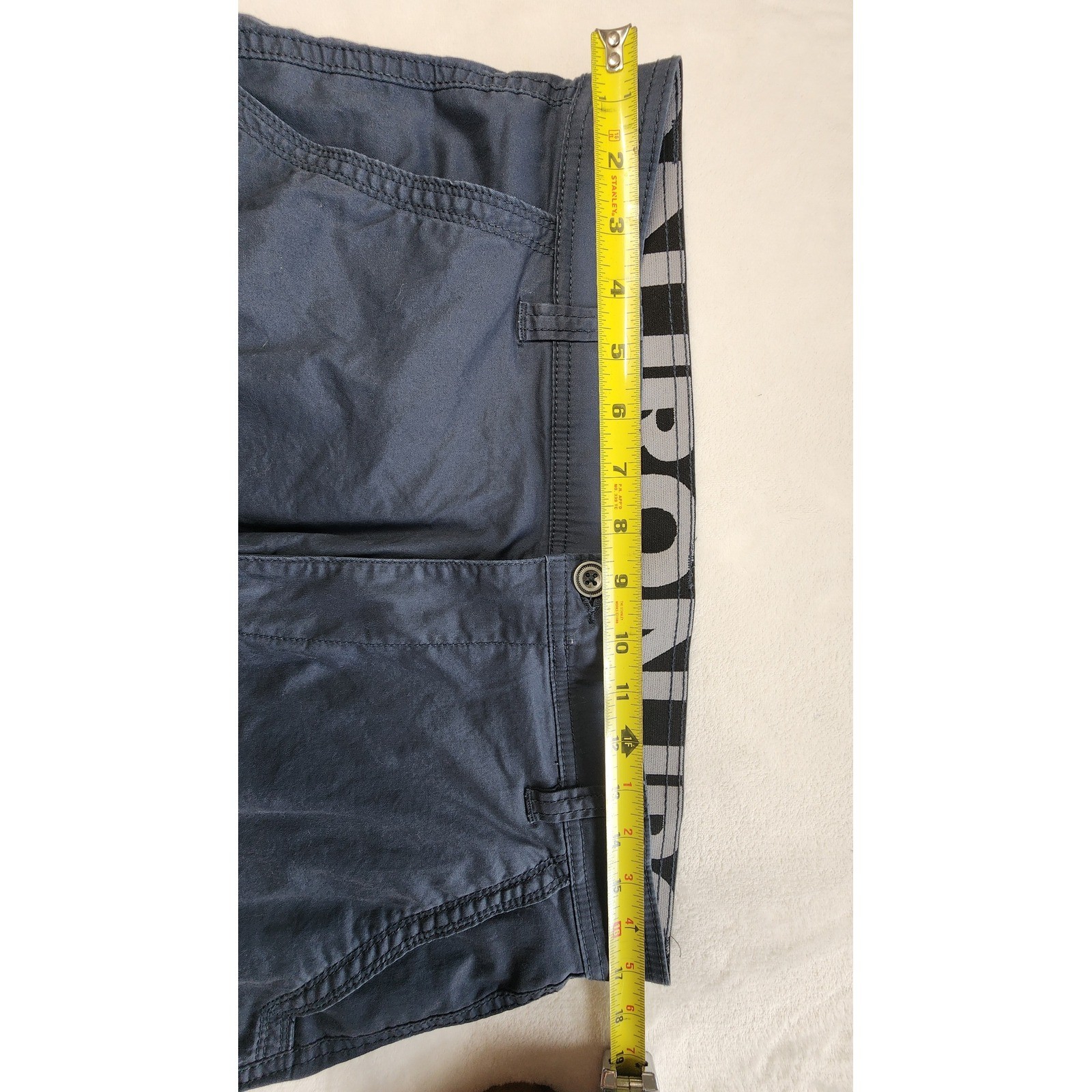 Iron Co Cargo Shorts 34 Blue Utility Military Cotton Stretch Y2K Pocket Shorts