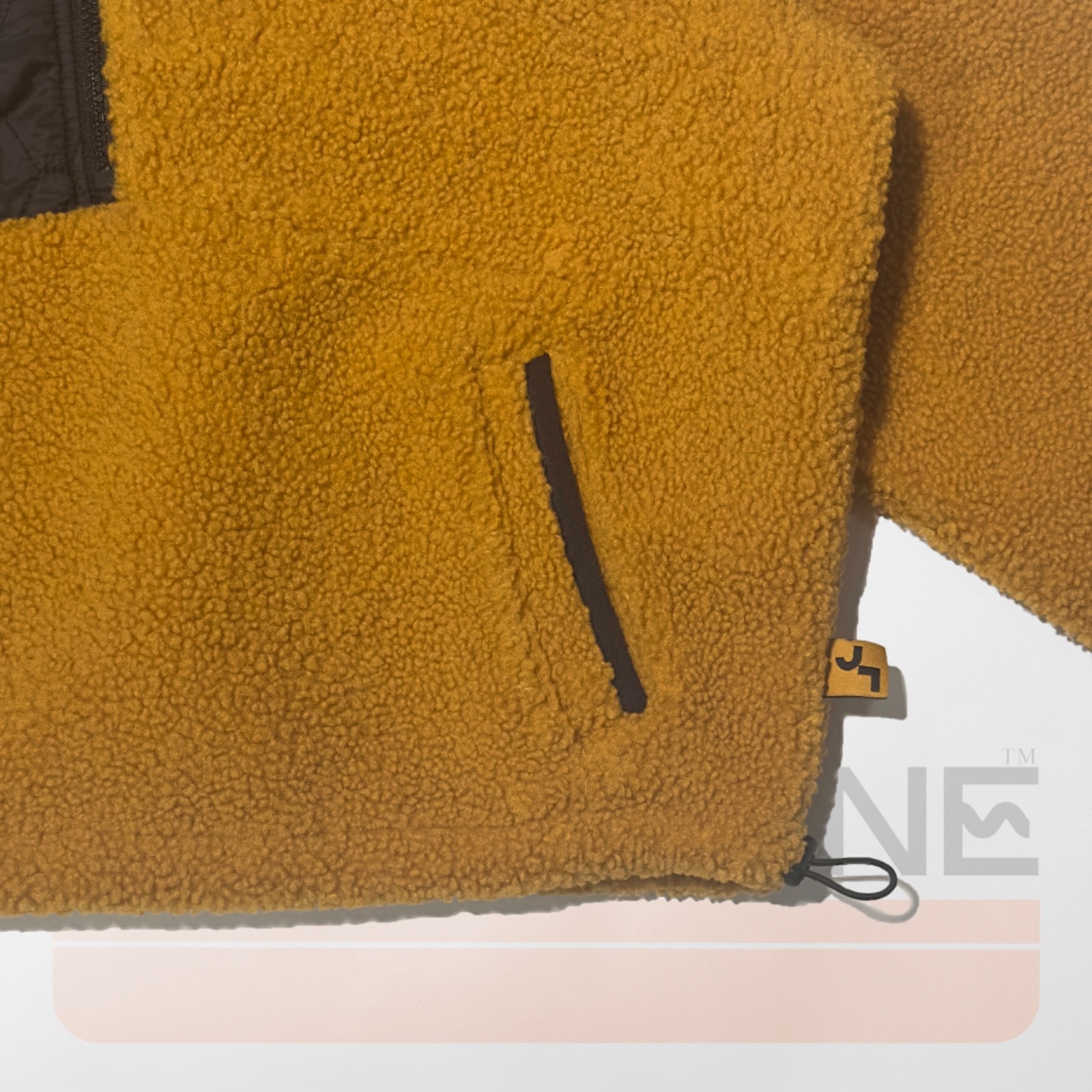 Joy Lab Women Mustard Yellow Quarter Zip Pullover, Size: Small