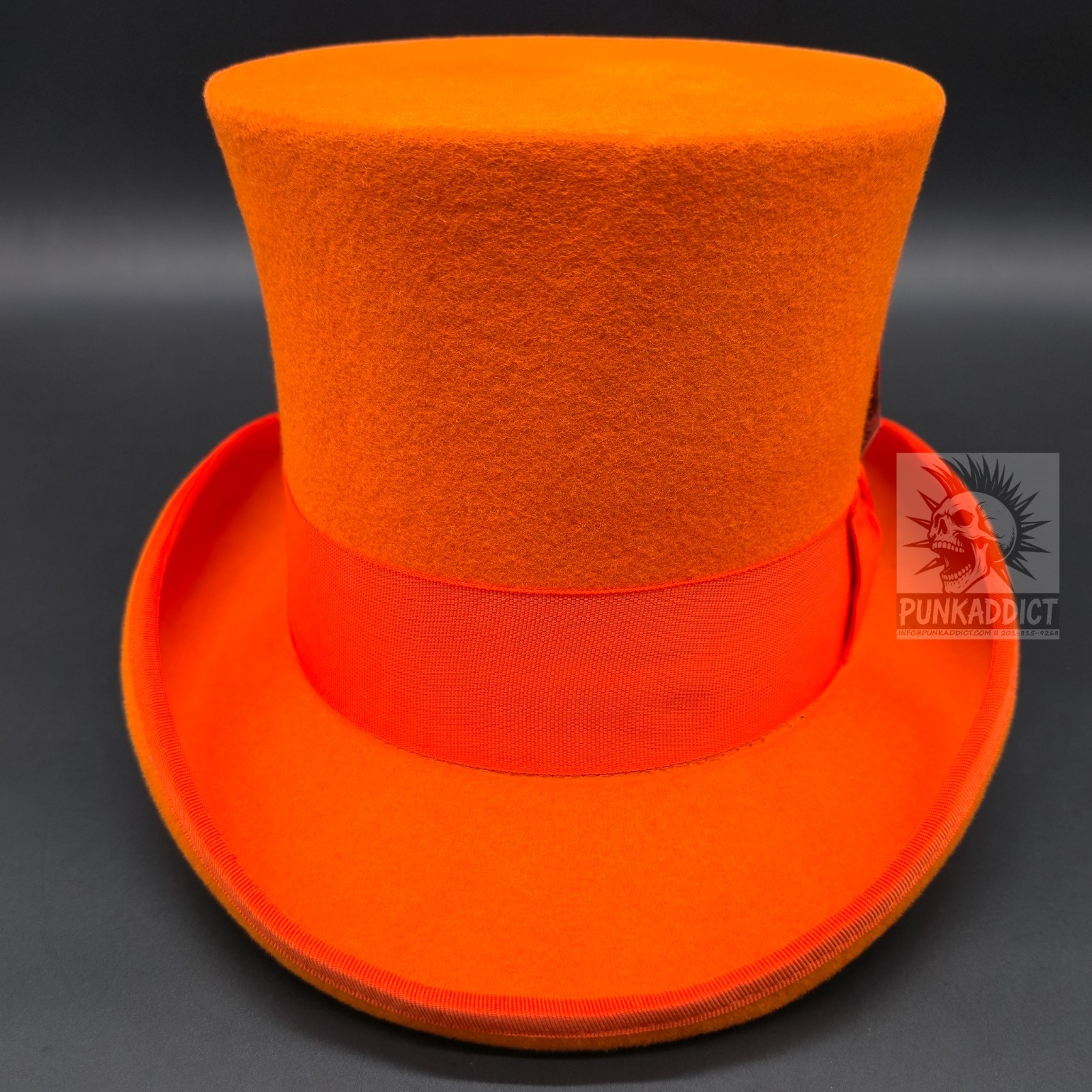 Gray Top Hat Wool Felt Victorian Slash Mad Hatter Steampunk Rock Star