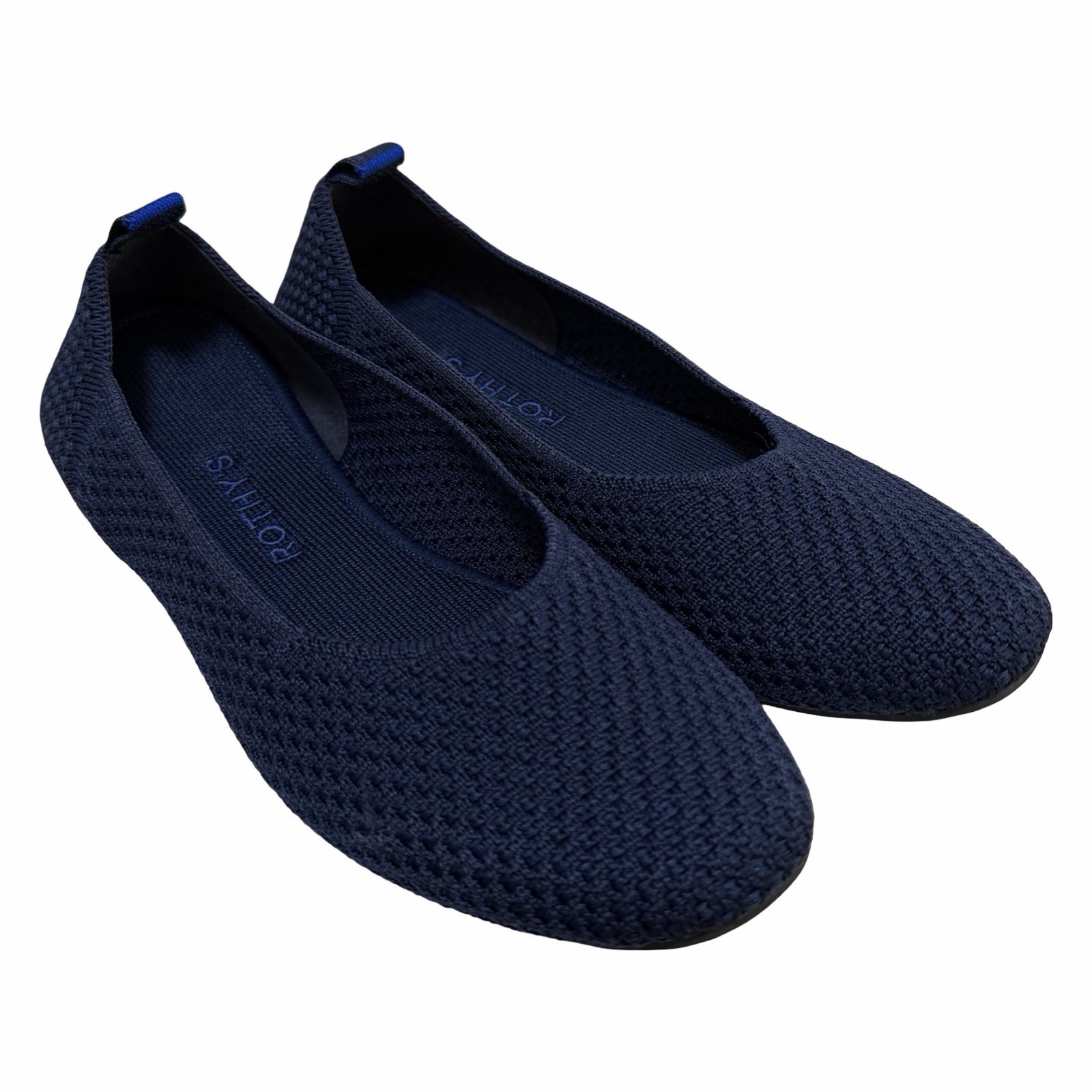Rothys Womens Round Toe Mesh Ballet Flats US 8.5 EU 38.5 Navy Machine Washable