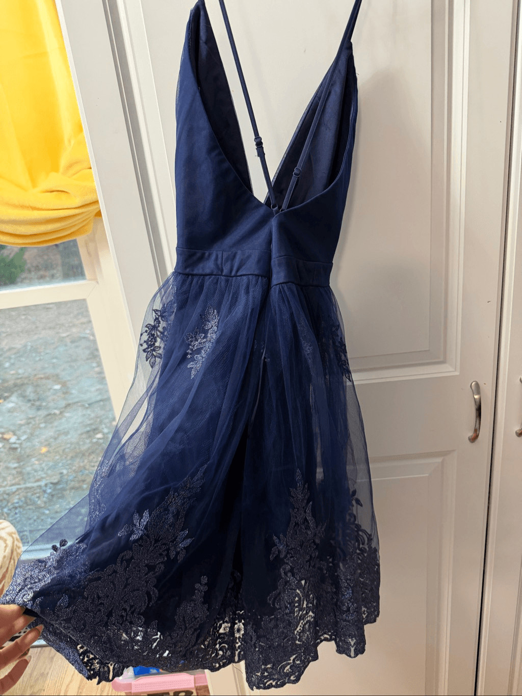 NWT Maniju Navy Blue Lace Cocktail Party Dress Size Large New