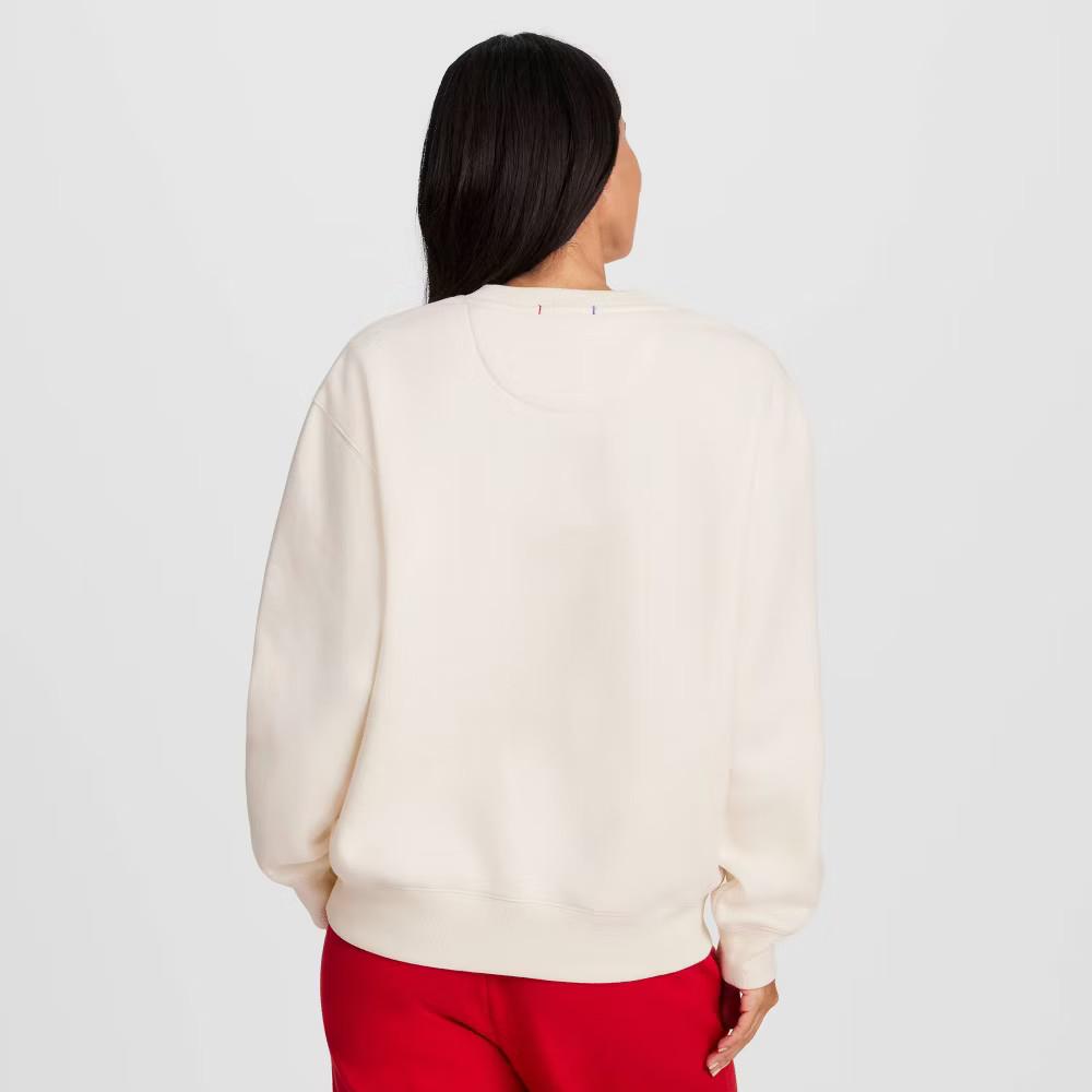 Champion Women Fleece Sweatshirt – Cream Plaid S