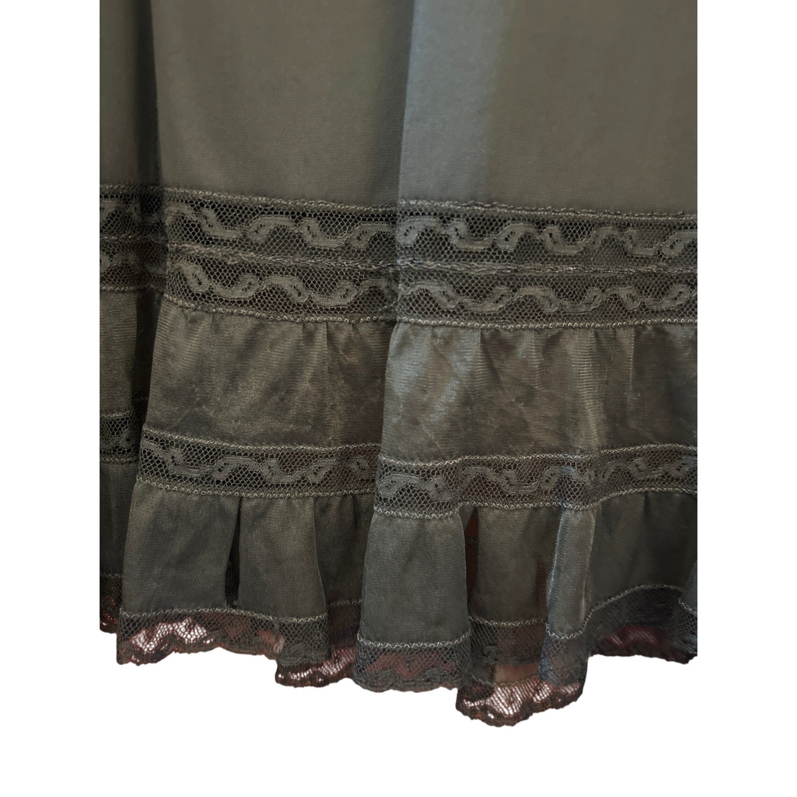 Vintage Whimsigoth Half Slip Skirt Lace Ruffle Tiered Coquette Gothic Victorian