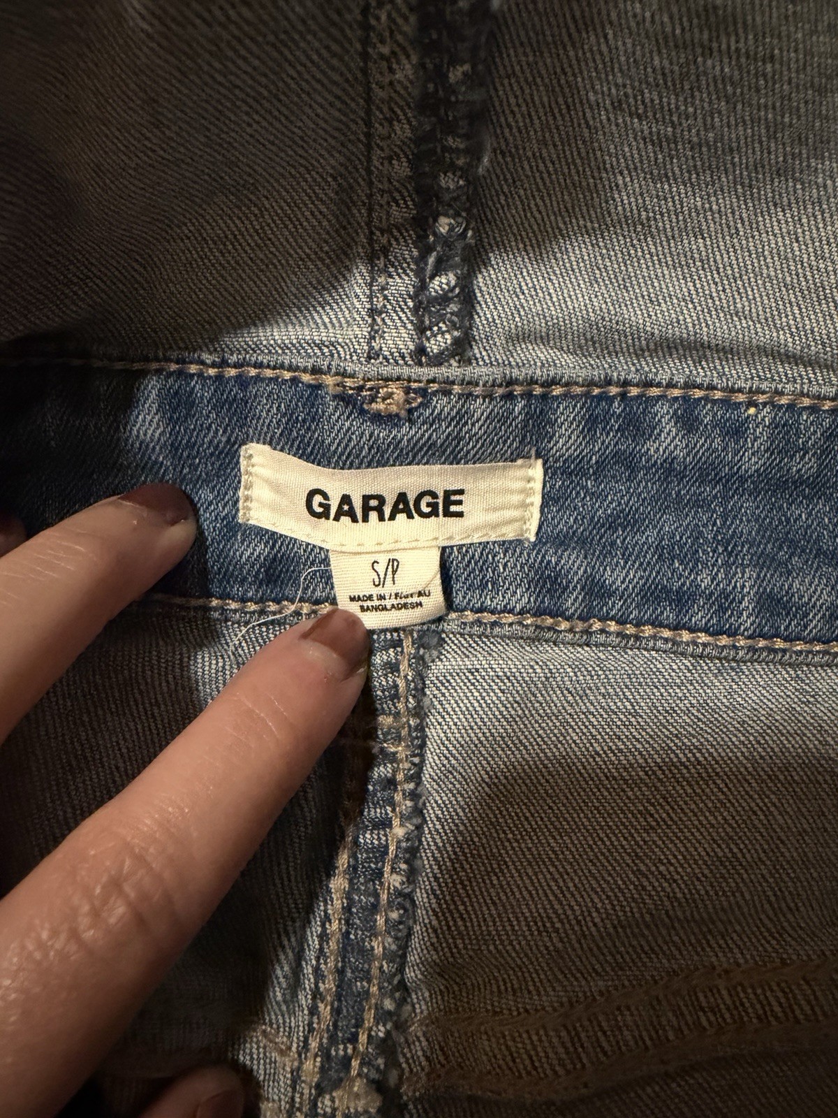 Garage Blue Denim Overall Shortalls Romper Sleeveless Pockets Button S/P