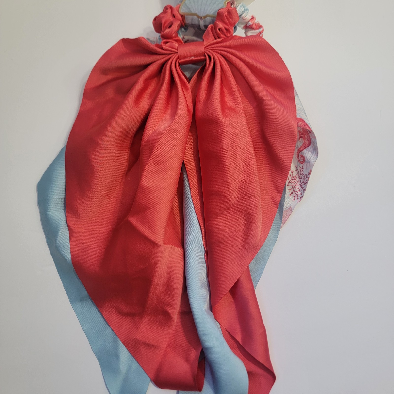 Piper K Coastal Scarf and Rhinestone CRAB Gold Hair Claw Clip Nautical SEA LIFE