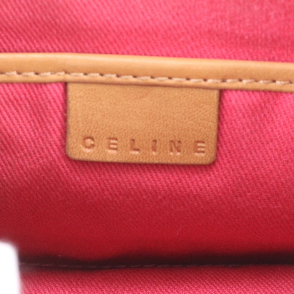 CELINE Shoulder Bag Suede C Macadam Leather Pink Vintage Authentic From Japan
