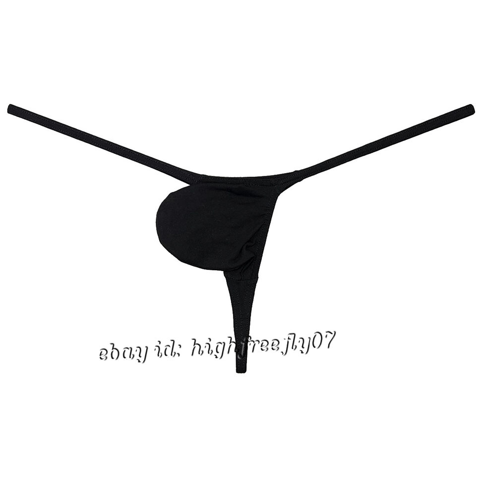 Men’s Cotton Micro Thong Contour Pouch Underwear String Bikini T-back Underpants