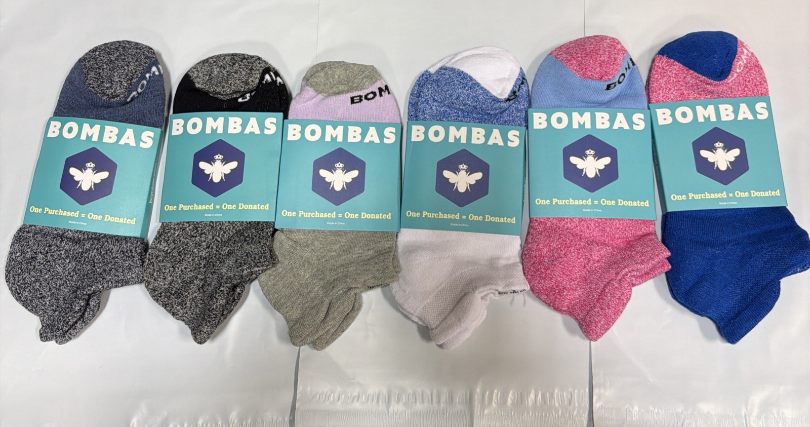 6 pairs/Set Bombas Women’s Solid Honeycomb Ankle socks – Size Medium 8-10.5