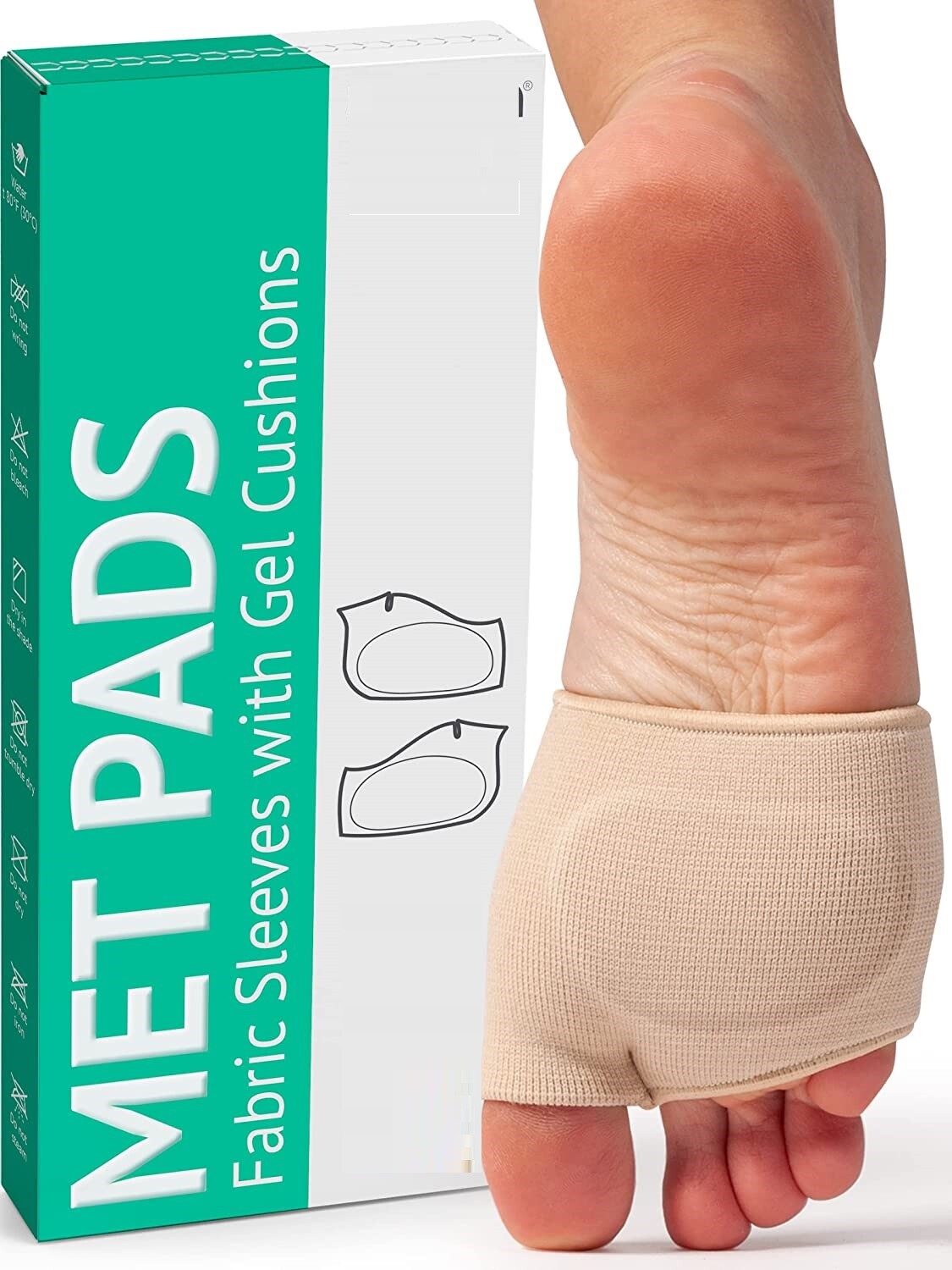 4 Pack For Man Women Fabric Metatarsal Pads Sleeve with Gel Sole Cushion Gift US