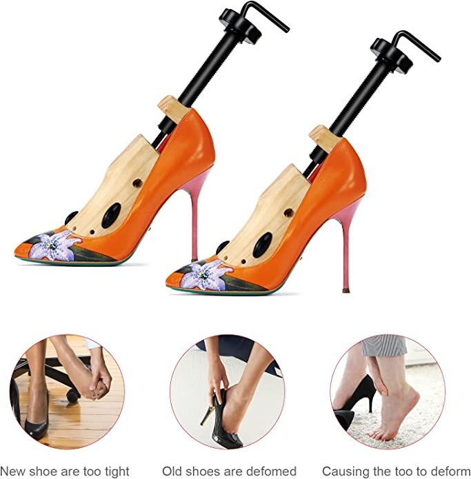 One Pair 2-way Wooden Adjustable Shoe Stretcher for Men Women Size 9-13 US New