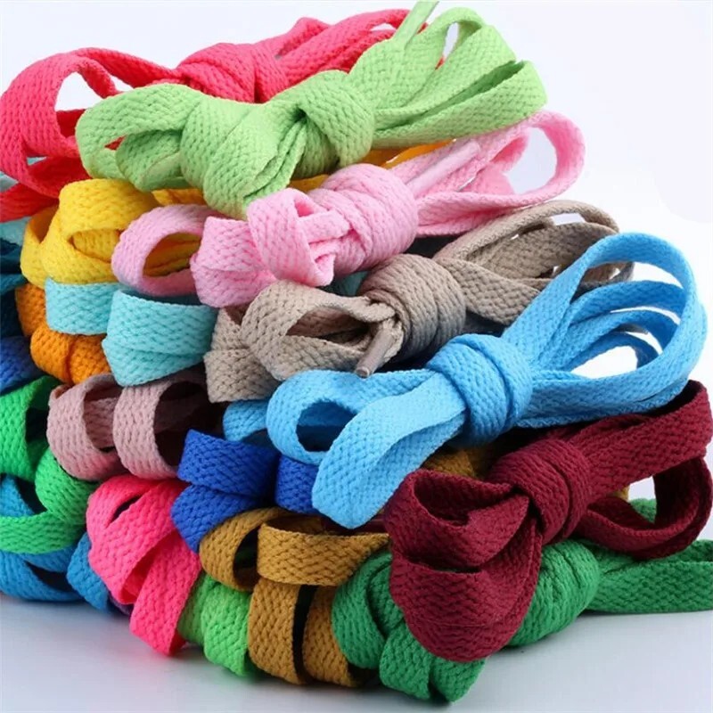 1 Pair Colorful Laces Multicolor Gradient Print Flat Canvas Shoe Lace Shoes 47″