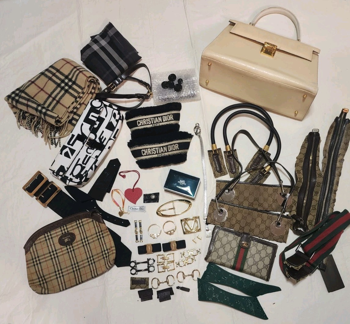 Lot Of Gucci Fendi Ferragamo Burberry Replacement Parts Hardware Zippers Etc