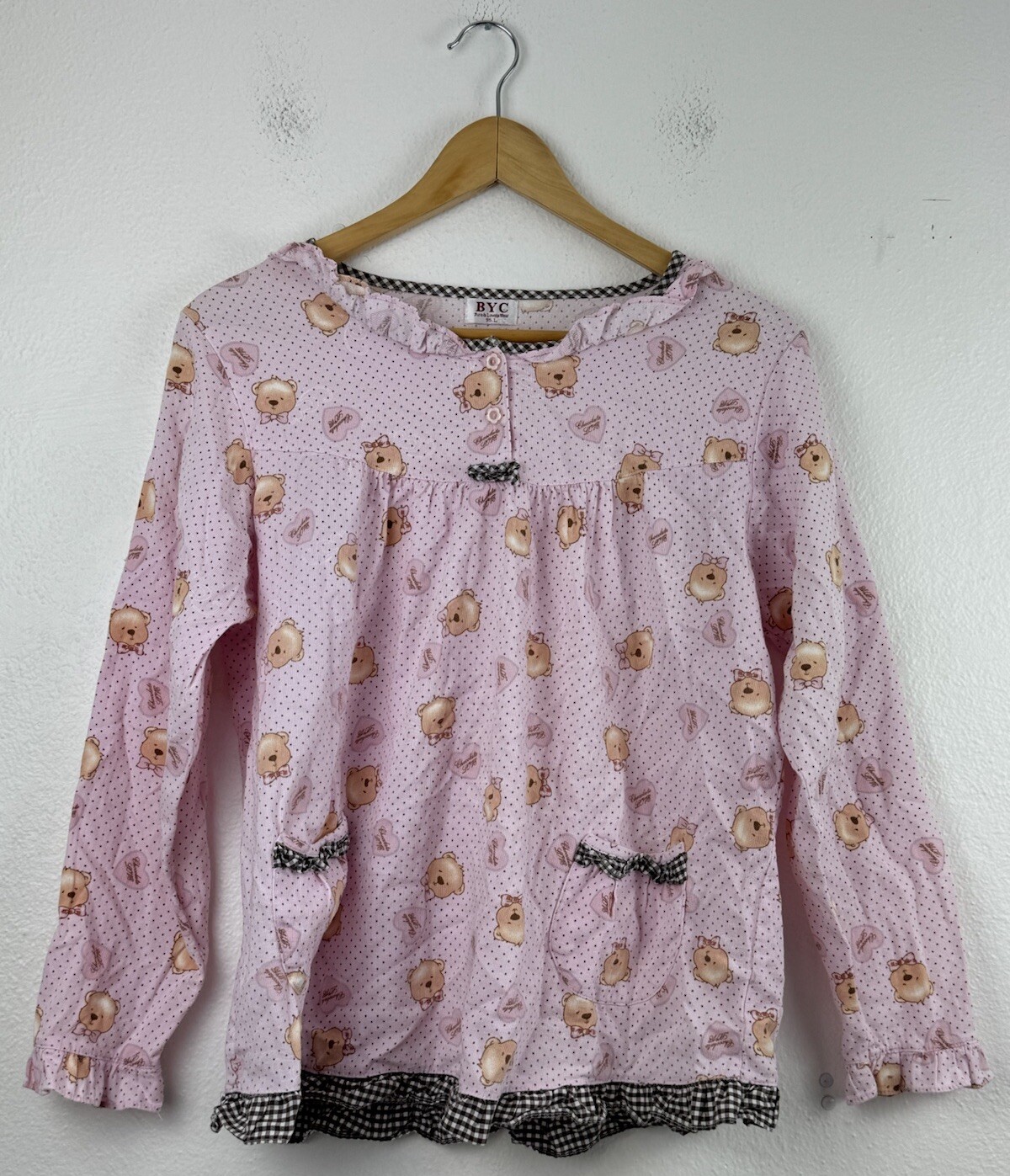 BYC Pretty & Lovely Wear Sweet Lolita Pink Teddy Bear Blouse Top Pockets