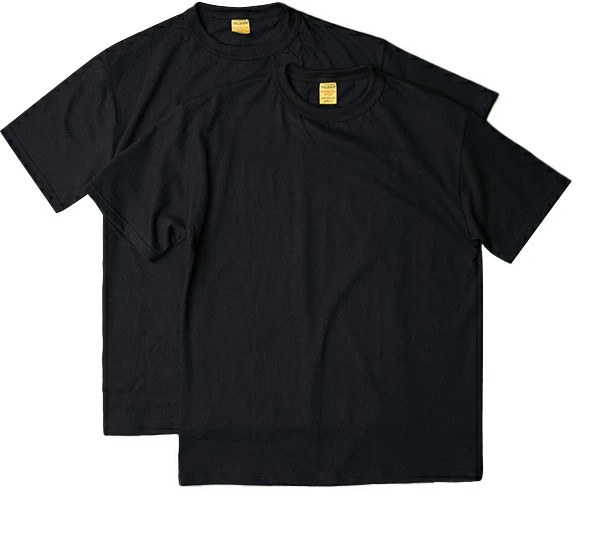 BIG JOHN 2 PACK T-SHIRT Short sleeves　black Made in Japan