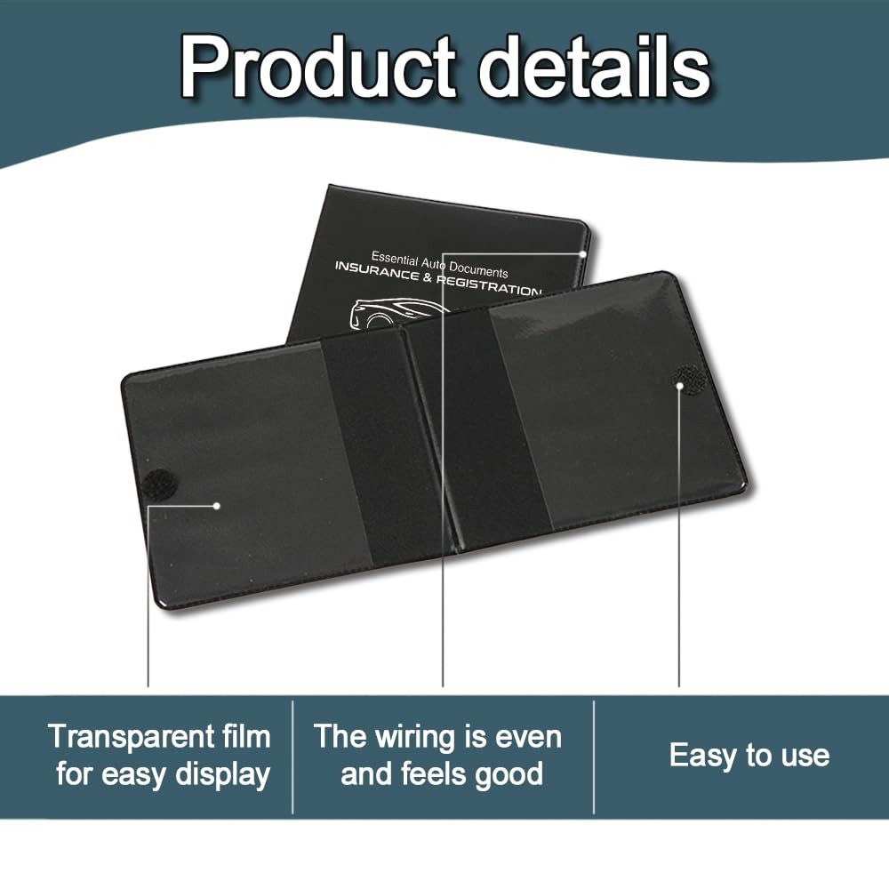 WINUERK 2PCS Car Registration and Insurance Card Holder, 10.6”×4.8” Essenti…