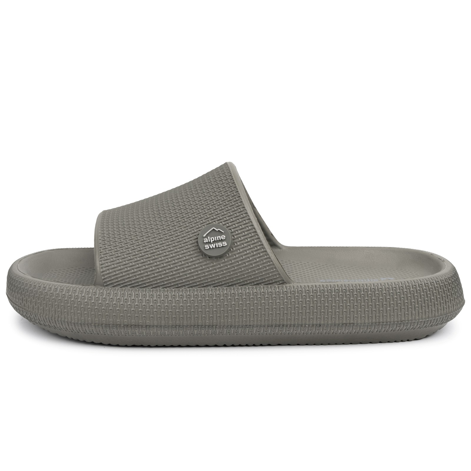 Alpine Swiss Omar Mens Slides Pillow Slippers Ultra Cushioned Cloud Slide Sandal