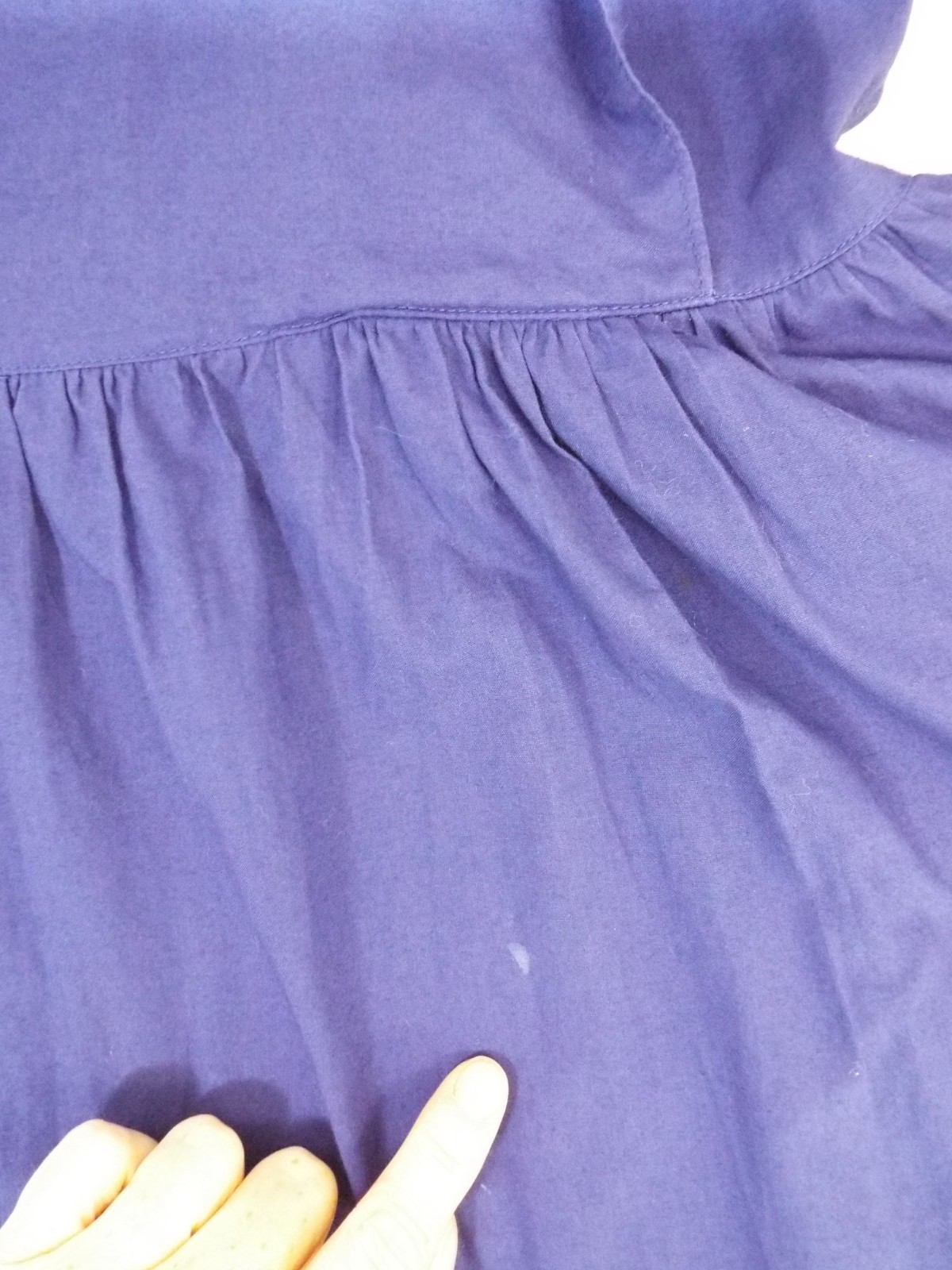 VTG 1980s KENZO Blue Puff Sleeve Dress Small Cotton Asymmetrical Button Wrap Top