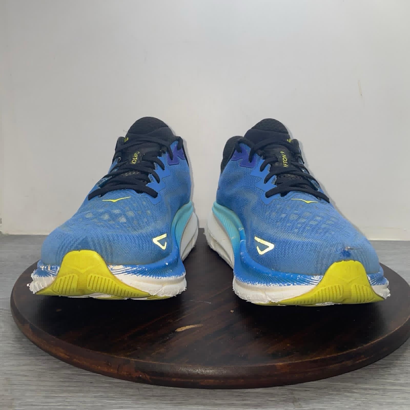 Hoka One One Clifton 9 Shoes Mens Size 9.5 D Blue Running Cushioned 1127895 VRTL