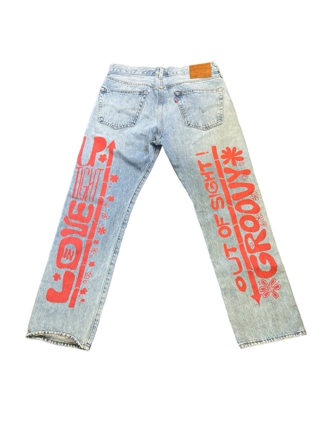 LEVI’S Men’s Premium 501 Original SUMMER LOVE JEANS Festival Groovy Sz 33×30