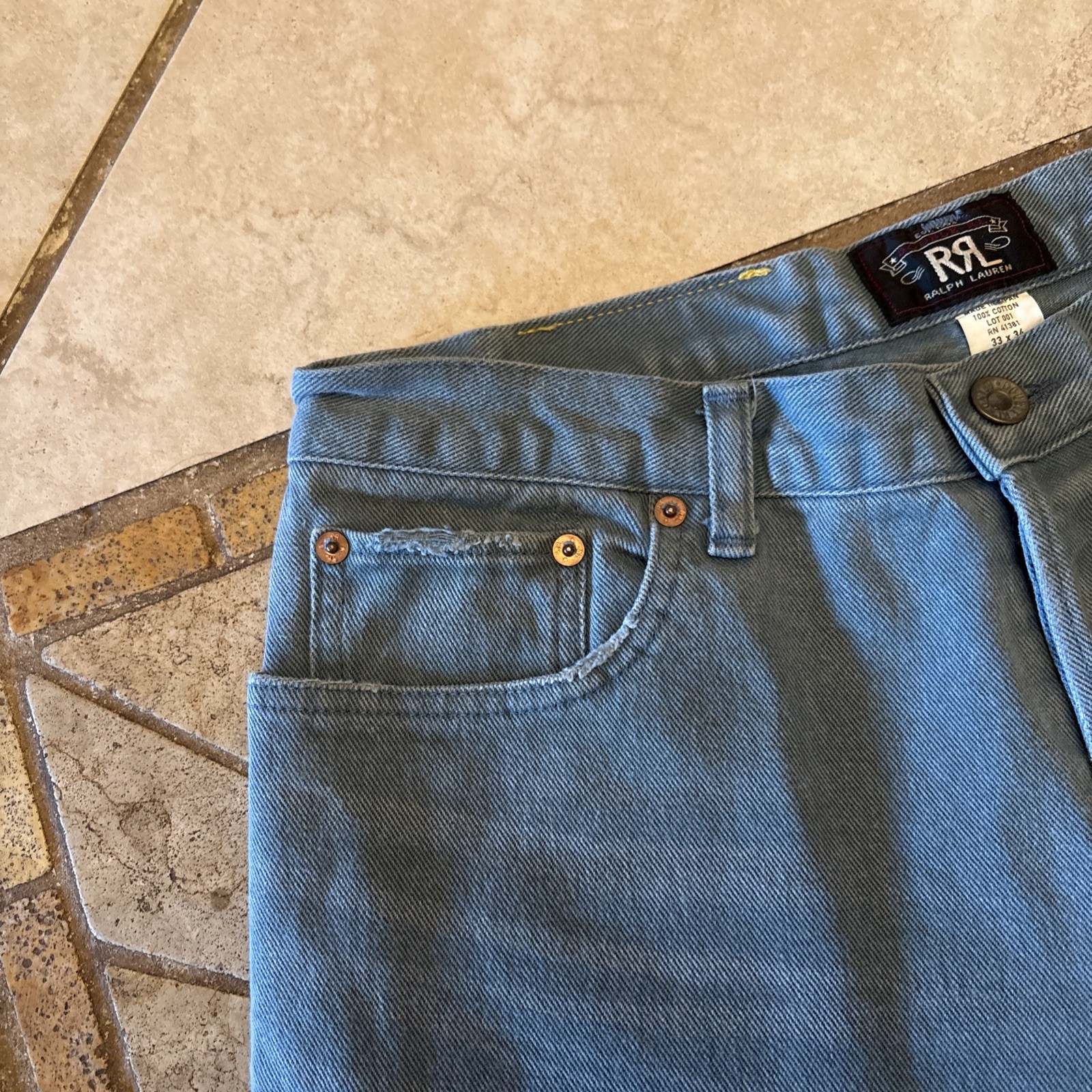 Double RL Ralph Lauren Jeans Made In Japan in Blue Color Denim 33 X 34