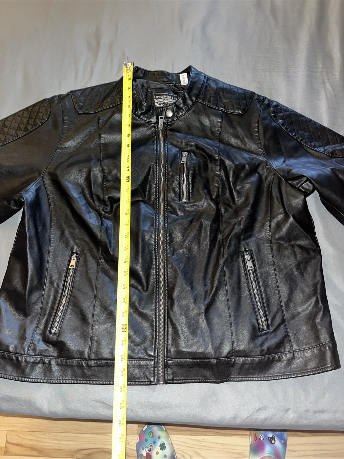 New Levi’s Black Faux Leather Womens Jacket 3X; 2022 Motocross Racer Style