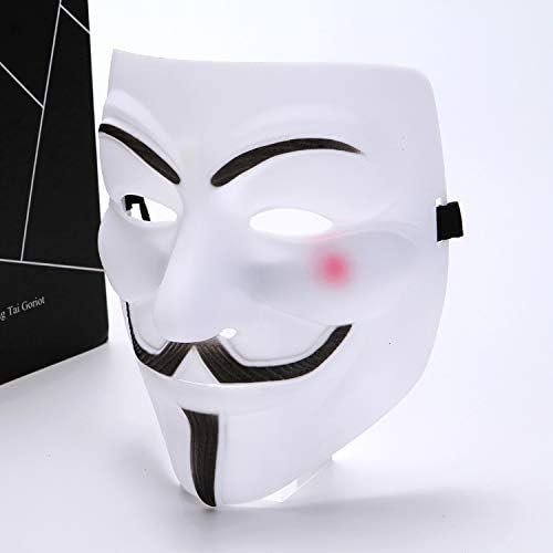 Anonymous Style Costume Masks White Full Face Cosplay Props – 2 Pack
